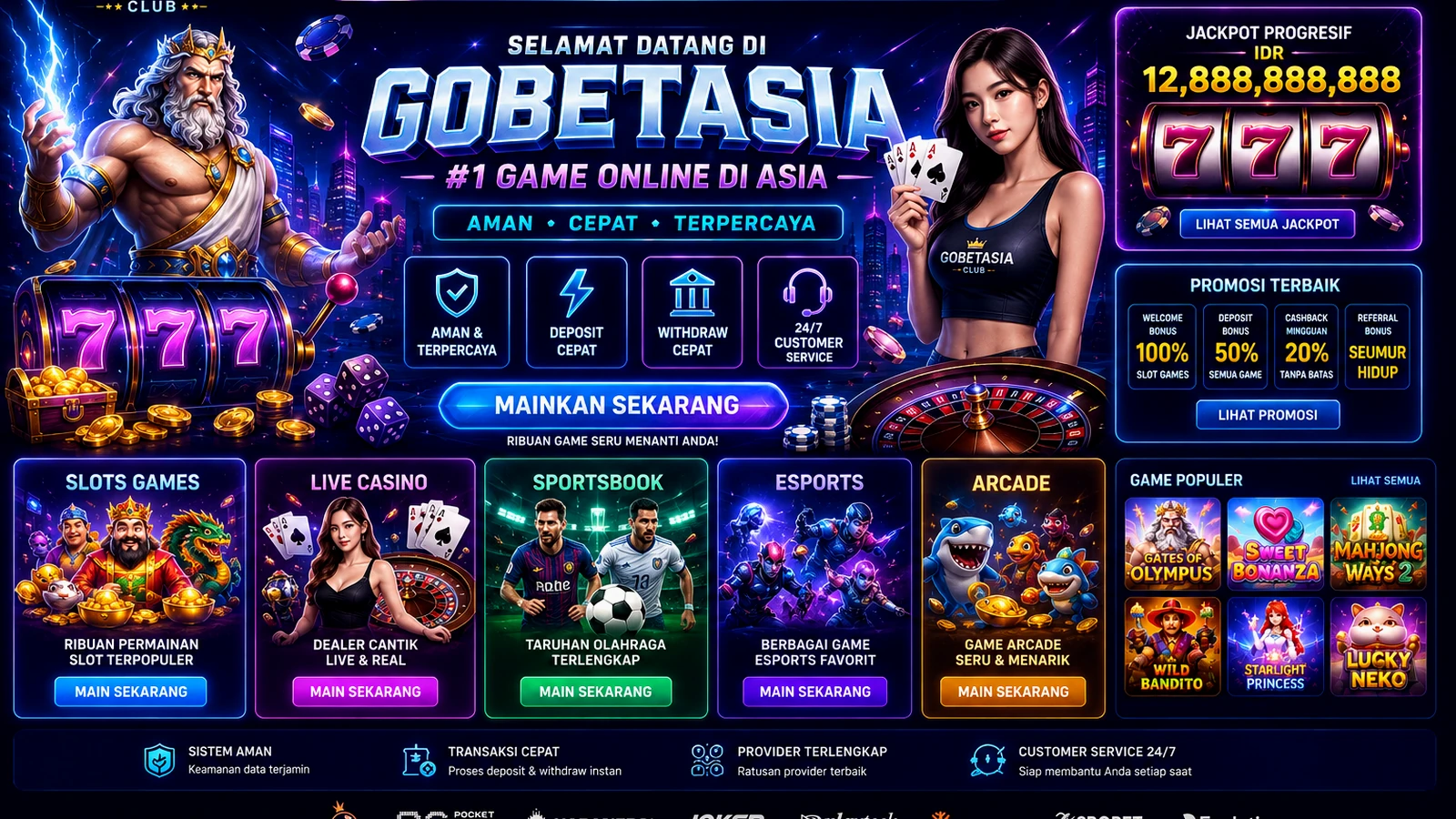 Gobetasia Club neon gaming homepage